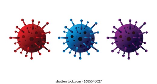 Corona virus, Bacteria or virus COVID -19 logo. 