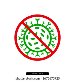 diseño de icono de corona virus o bacterias e ilustración Plantilla de logotipo