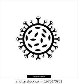 Design und Illustration des Logo-Musters für das Logo von Corona-Virus oder Bakterien