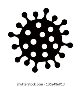 Corona Virus or Bacteria Icon. High-quality Illustration Related to 2019-nCoV in Trendy Style with Black Color. No Infection and Stop Coronavirus Concepts.
