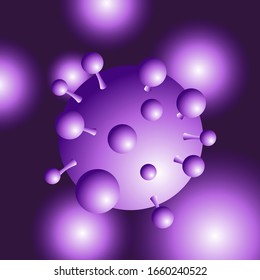 Corona virus and bacteria module zoom in, Vector illustration design element on EPS10 File format