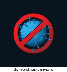 Virus humano vectorial o bacterias con precaución de signo o antivirus. Bacterias de alergia a virus, atención médica, concepto de microbiología. Enfermedad de Gérmenes, organismos patógenos, microvirología infecciosa .eps 10