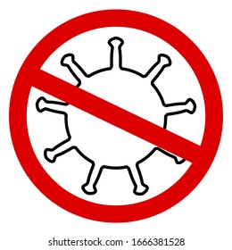 corona virus ban on a sign