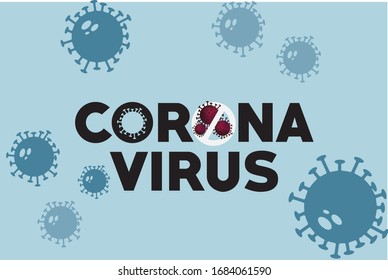 Corona virus banner. bacterium background. Covid-19
