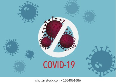 Corona virus banner. bacterium background. Covid-19
