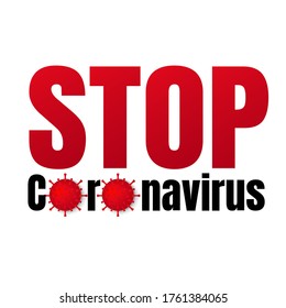 Corona Virus Banner With Text With Gradient Mesh, Vector Illustration
