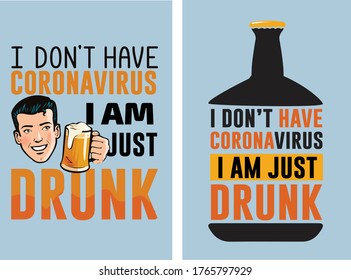 corona virus and beer t shirt design 