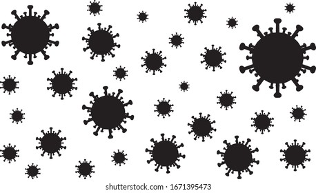 corona virus black  vector illustration
