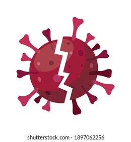 corona virus broken, vector illustration 
