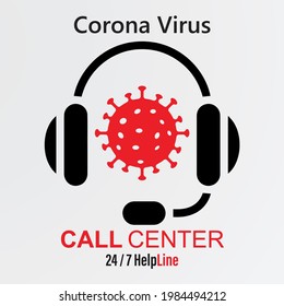 Corona virus callcenter white background