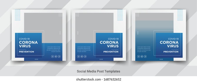 Corona Virus Campaign Poster For Social Media Post Template Design Eps 10