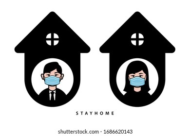 Corona virus campaign to stay at home. lifestyle activity that you can do at home to stay healthy