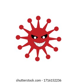 corona virus cartoon with face vector illustration