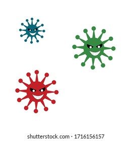 Corona-Virus-Cartoon mit Vektorillustration