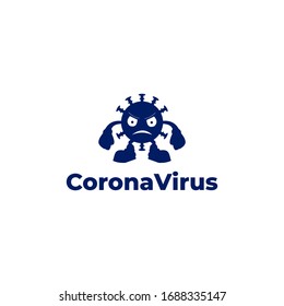 corona virus cartoon having angry face
