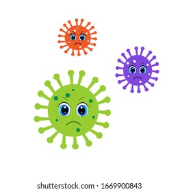 Corona Virus Cartoon Illustration. Vector.