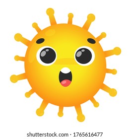 Corona virus cartoon vector expression, happy, shocked, sad and angry.