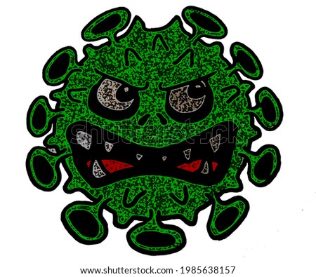 A Corona Virus cartoon vector image Monster Virus Covid-19. Virus danger icon. Vector illustration.