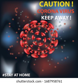 Corona virus caution sign vector image
