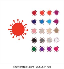 Corona-Virus-Zelle , Corvid 19,2019-2021 Corona-Virus-Zelle. Vektorsymbol isolieren 