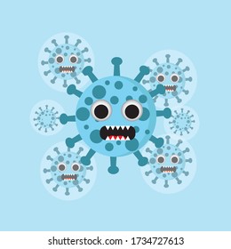 Corona virus character illustrations are suitable for ads, emoticons, icons, logos