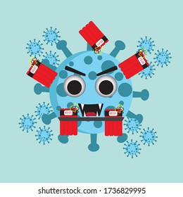 Corona virus character illustrations are suitable for ads, emoticons, icons, logos and there is still much you can do with it.