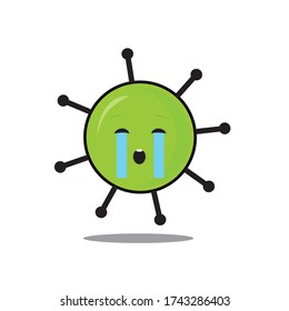 Las ilustraciones de caracteres del virus Corona son adecuadas para anuncios, emoticonos, iconos 