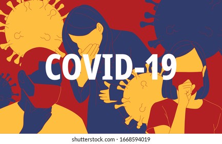 Corona virus in china. Asian woman with medical mask. Vector illustration. 