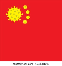 Corona virus China flag background vector