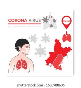 corona virus china wuhan illustration vector design 