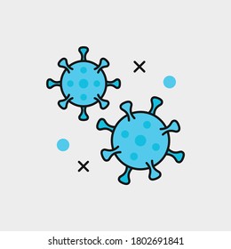 Corona Virus Colored Icon on Isolated Background. COVID-19, Corona Virus Concept Icon.