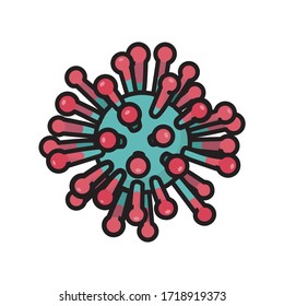 Corona virus colourful flat vector illustration