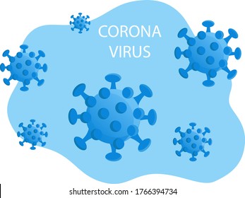 Concepto del virus Corona. Ilustración vectorial de dibujos animados.