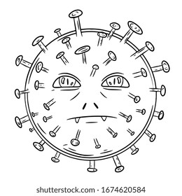 Corona Virus Concept vector illustration, Flu virus,  Wuhan covid-19 pneumonia virus