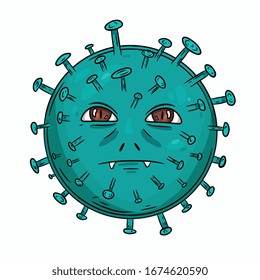 Corona Virus Concept vector illustration, Flu virus,  Wuhan covid-19 pneumonia virus