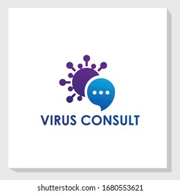 Corona Virus Consult Icon Vector Design, Corona Virus, Medical Icon Logo Template