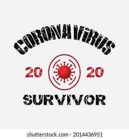 Corona Virus - Coronavirus Survivor 2020 t-Shirt, Vektordesign.