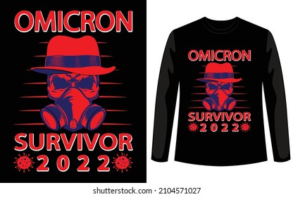 Corona Virus - Coronavirus Survivor 2022 t-shirt. vector design. Protect Omicron.