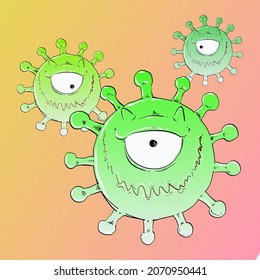 Corona Virus. Coronavirus Vector Character. Covid cartoon. Vector illustration.
