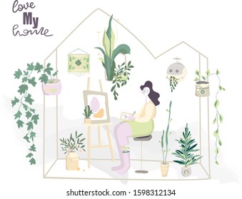 Corona virus (covid 19) campaign to stay at home. lifestyle activity that you can do at home to stay healthy. Flat design vector