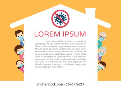 Corona virus (covid 19) campaign to stay at home. lifestyle activity that you can do at home to stay healthy. Flat design vector