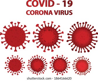 
Corona virus, covid 19, Sars, Red bacteria. Red viruses.