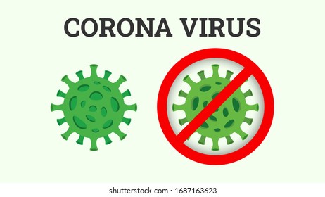 Virus corona o codifica el concepto de diseño vectorial 19 con elementos de señalización prohibidos. Enfermedad de la porcelana wuhan. Eps 10