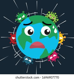Corona virus / Covid-19, corona virus attacking world  concept,