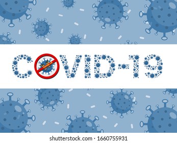 Corona virus or COVID-19 background, new virus from Wuhan, China in 2019. Background vector of Corona disease outbreak situation concept.