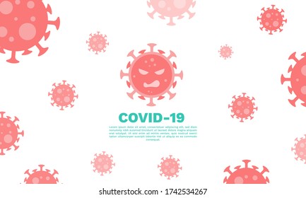 Corona virus or COVID-19 cells background, Background vector of Corona disease outbreak situation concept. can be used for banner, poster and other needs.