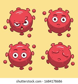 Corona Virus Covid-19 cute Vector illustration 