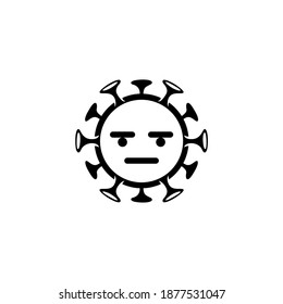 Corona Virus (Covid-19) Icon Illustration Black White Vector
