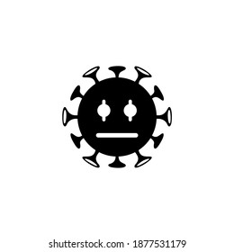 Corona Virus (Covid-19) Icon Illustration Black White Vector