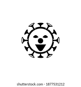 Corona Virus (Covid-19) Icon Illustration Black White Vector